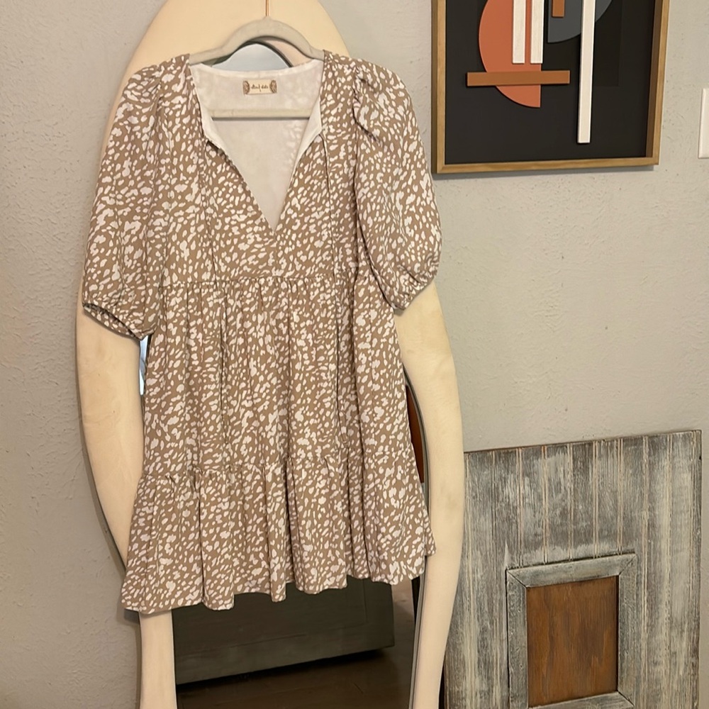 Altar’d state animal print baby doll swing dress